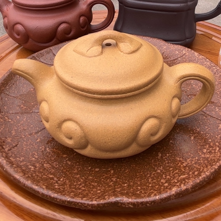 茶壶紫砂黄金段仿古如意微瑕
