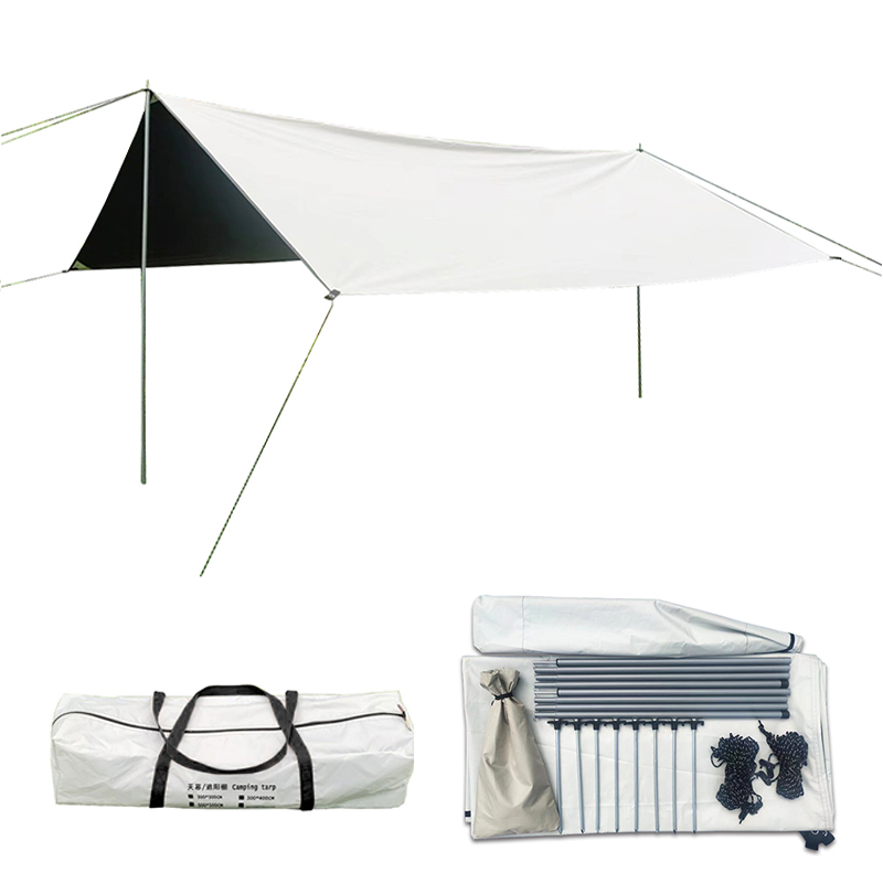 黑胶天幕车边帐篷遮光防晒防雨户外露营便携遮阳棚凉棚