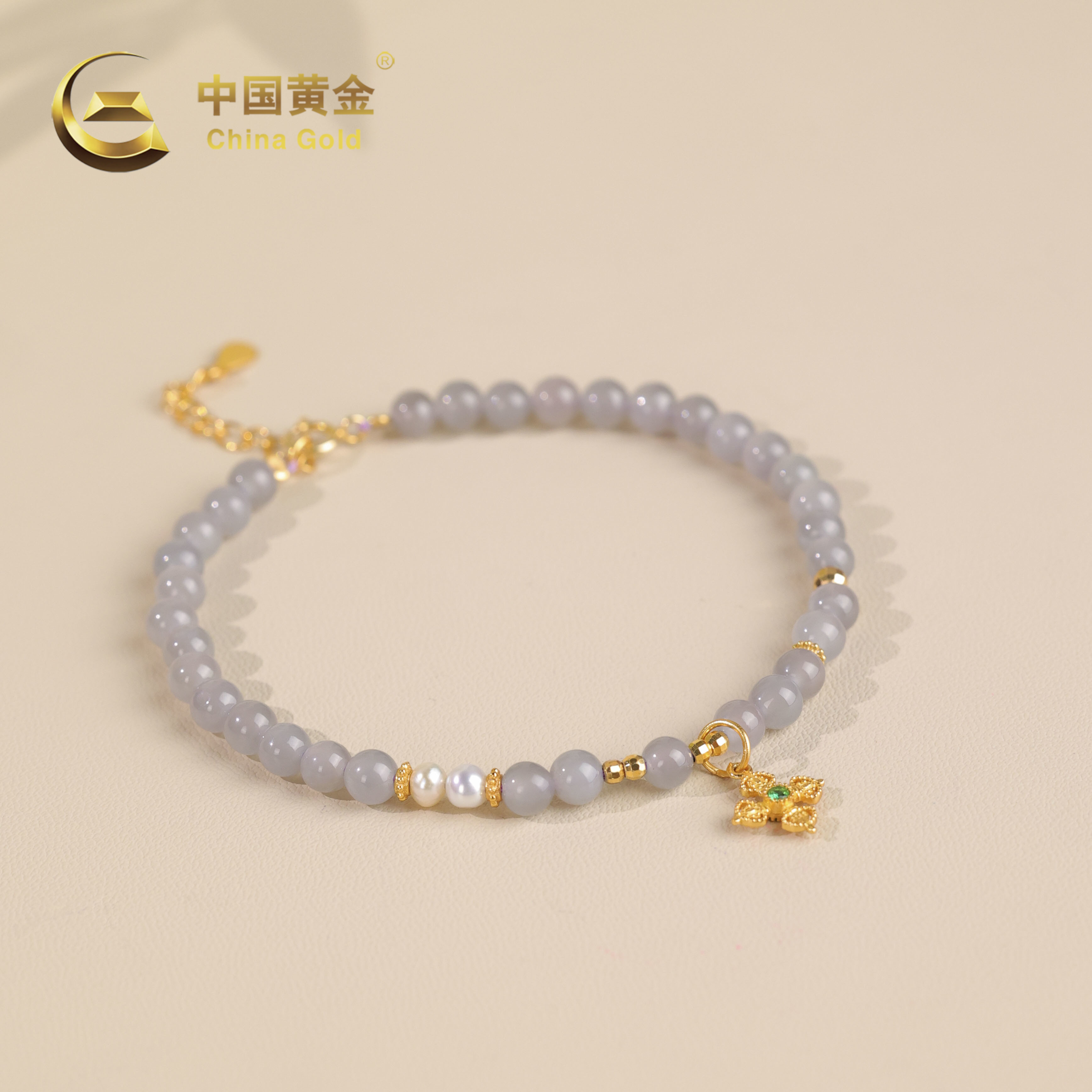 【中国黄金】恒硕 | 和田玉*手链*S925银镶嵌-S3876-L-Y