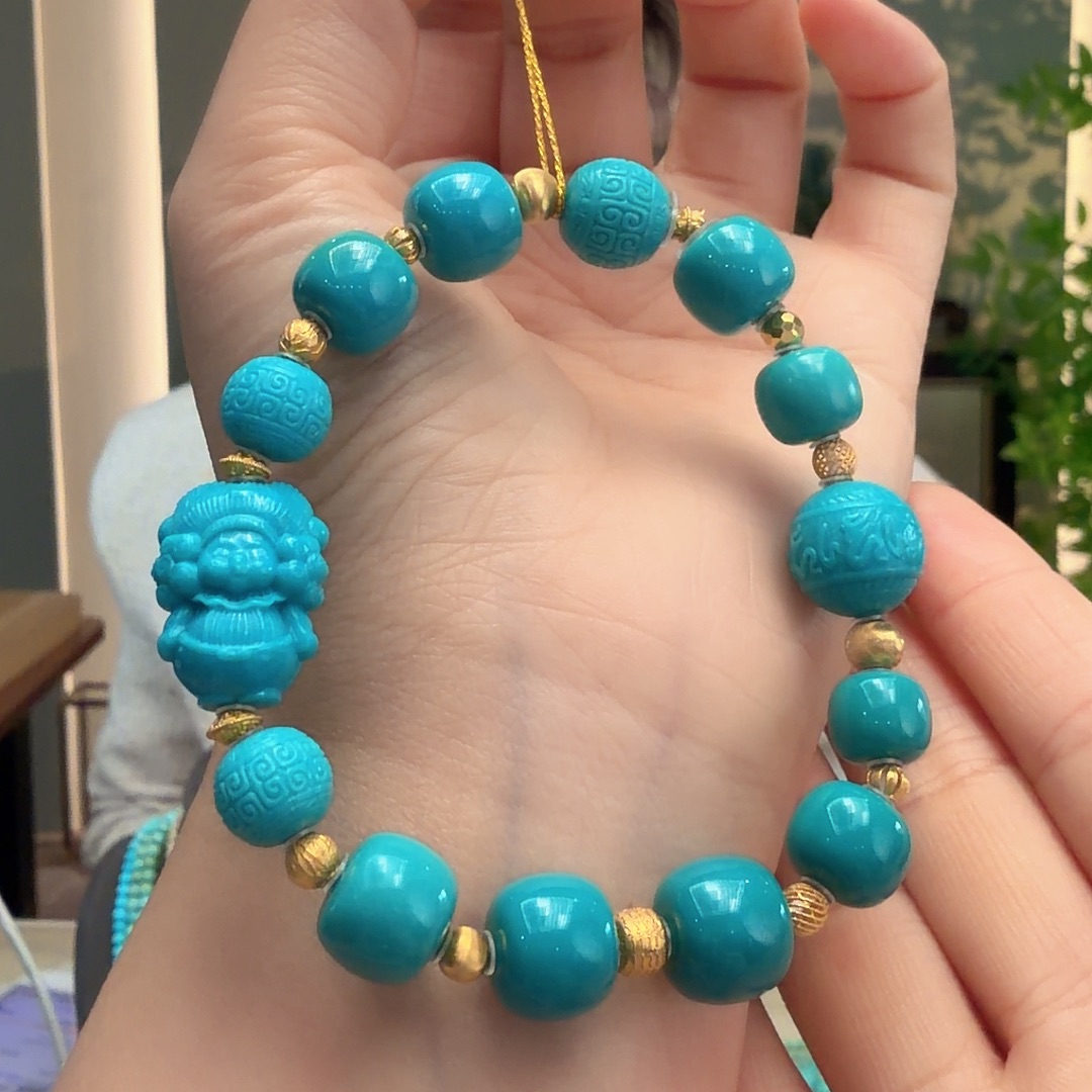 绿松石18K金镶嵌颈饰