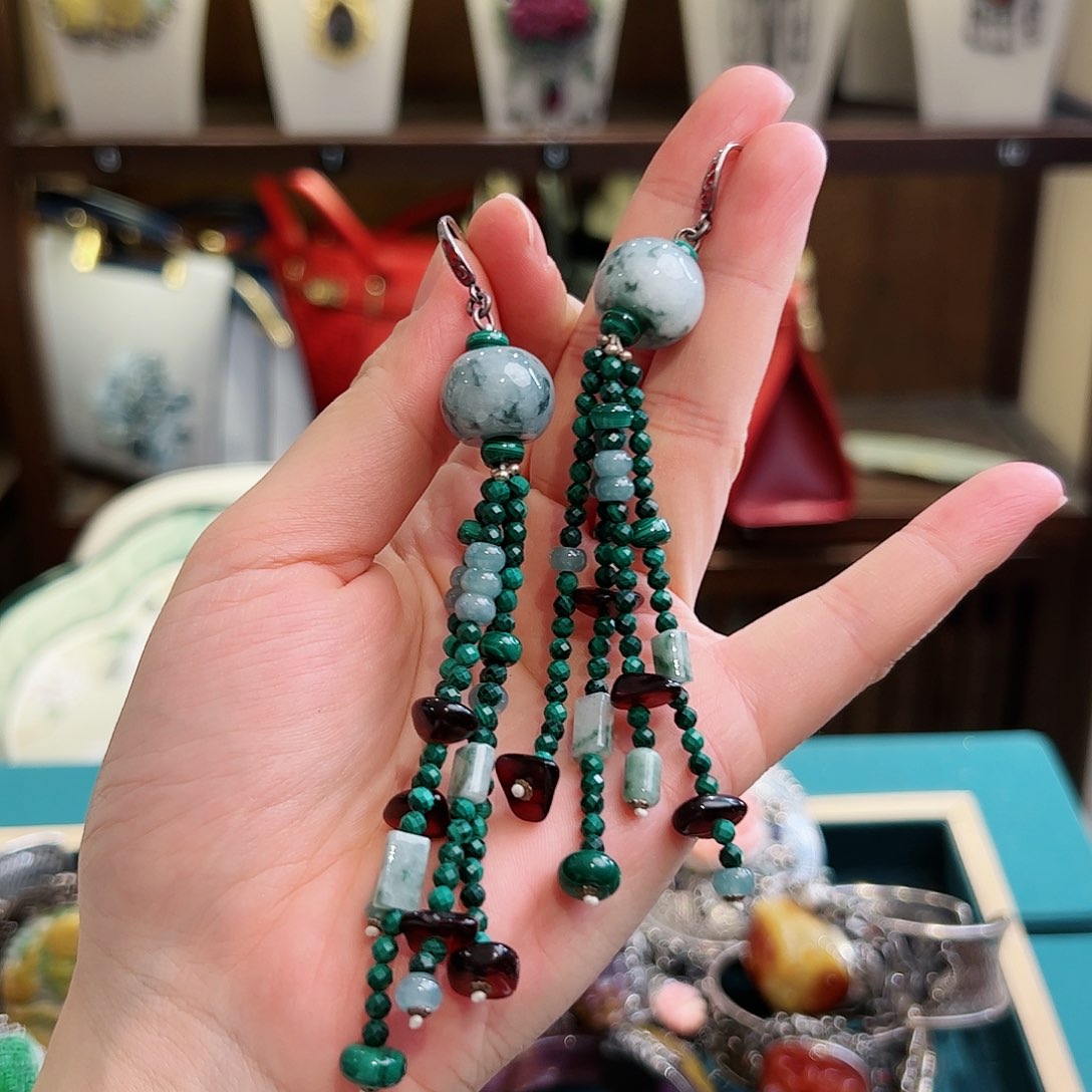 翡翠耳饰未镶嵌耳环