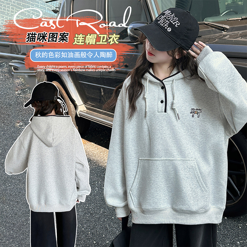 超好看女童卫衣2025新款女大童秋装上衣连帽设计感衣服儿童春秋季