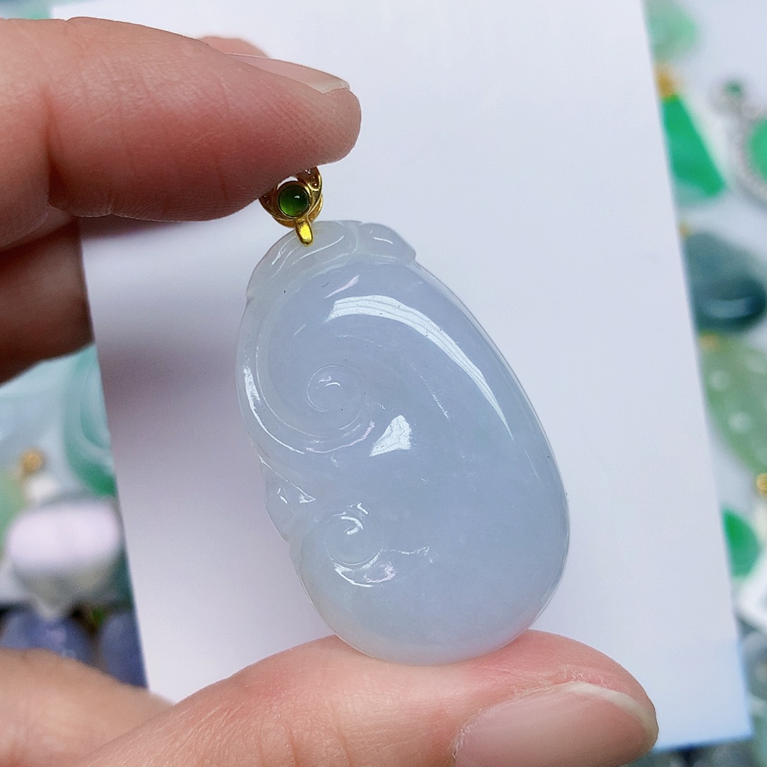 翡翠未镶嵌颈饰345677