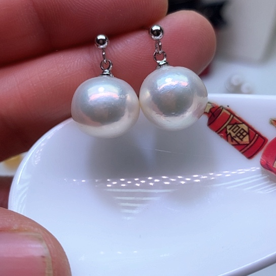 淡水珍珠耳饰银S925镶嵌