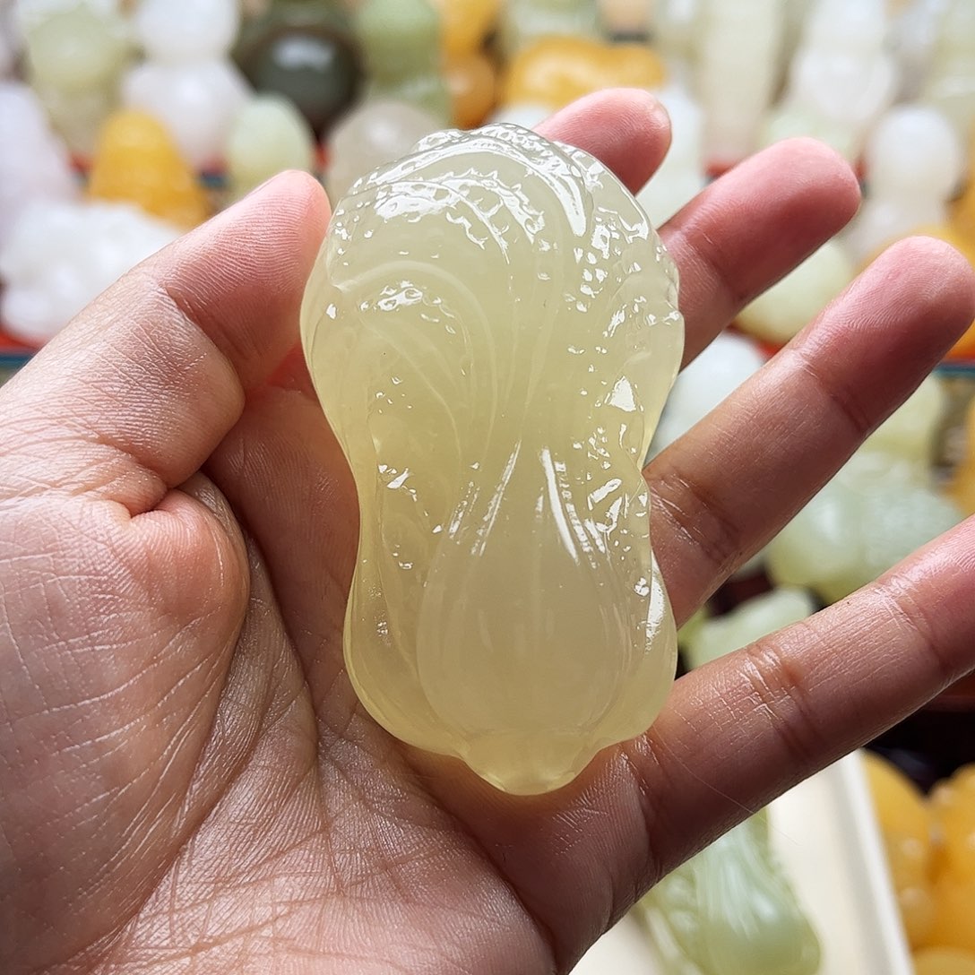 永***3石材白菜收吧摆件