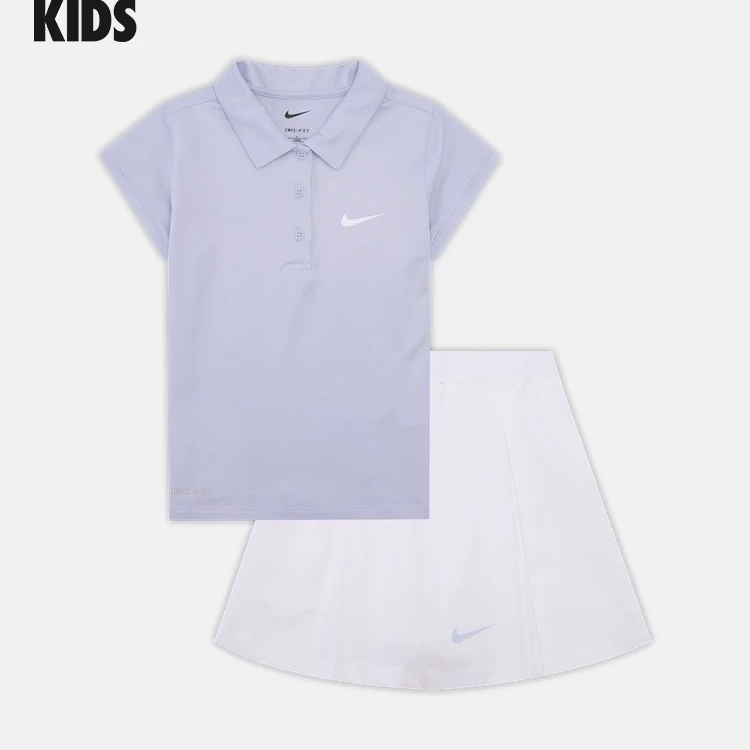 NIKE/耐克耐克DRI-FIT幼童速干高尔夫短袖T恤和半身裙套装IX4814