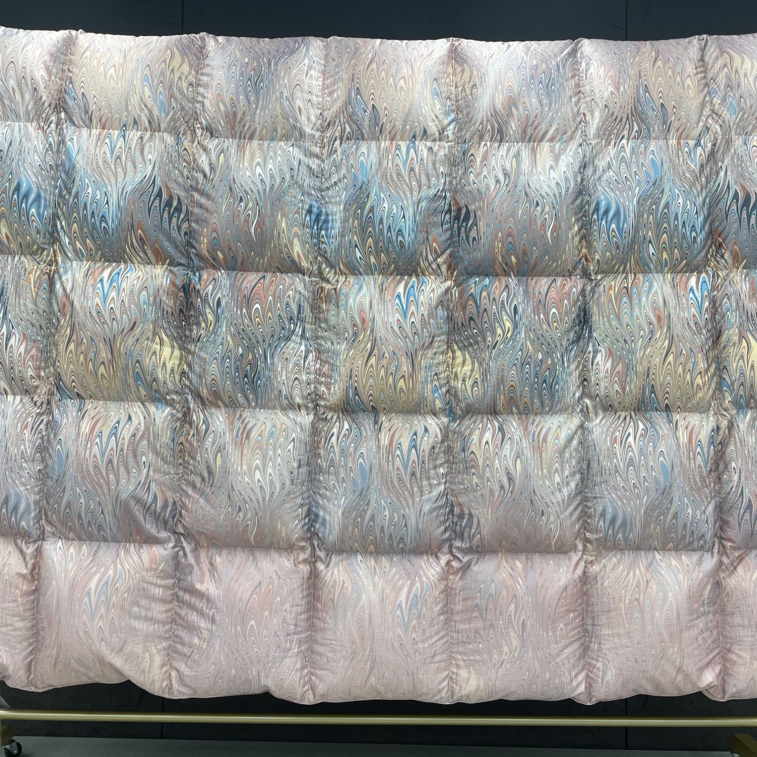 《吉祥凤尾鹅绒被》印花立体超柔冬被加厚羽绒被被子床上用品绿色