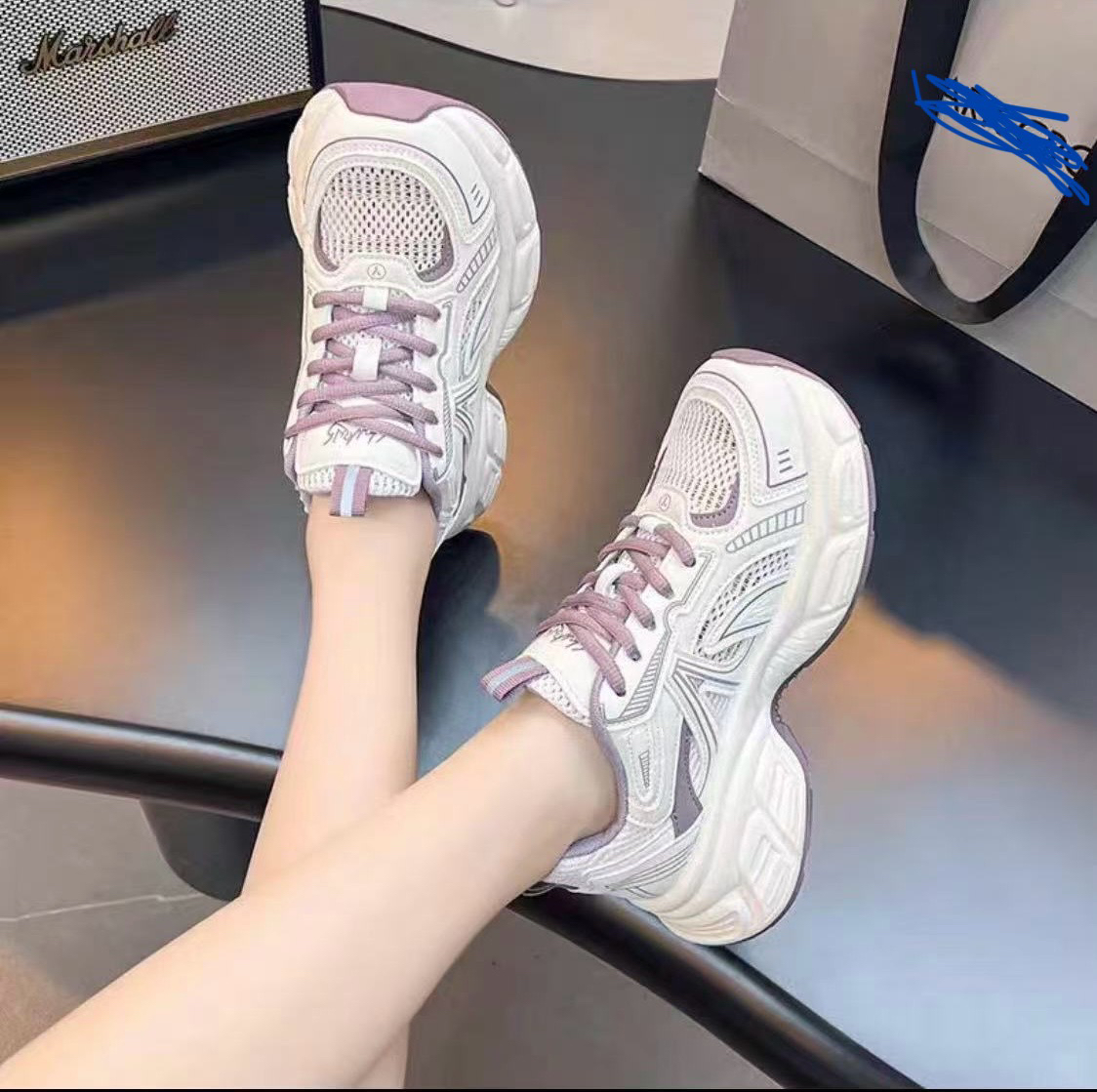 馨馨衣橱夏季-网面运动鞋网红时尚百搭透气厚底专用