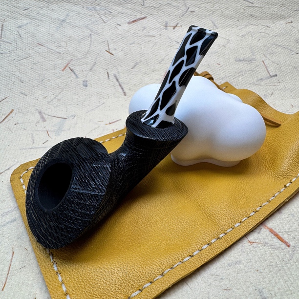 河豚斑马色橡木化石谢尔巴克纯进口手工烟斗