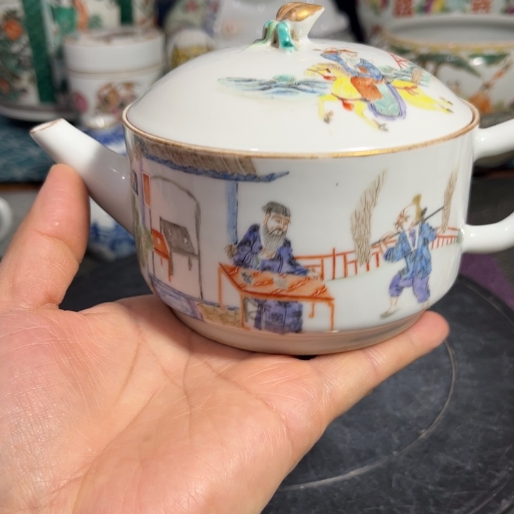 紫砂茶叶罐粉彩人物88888888888