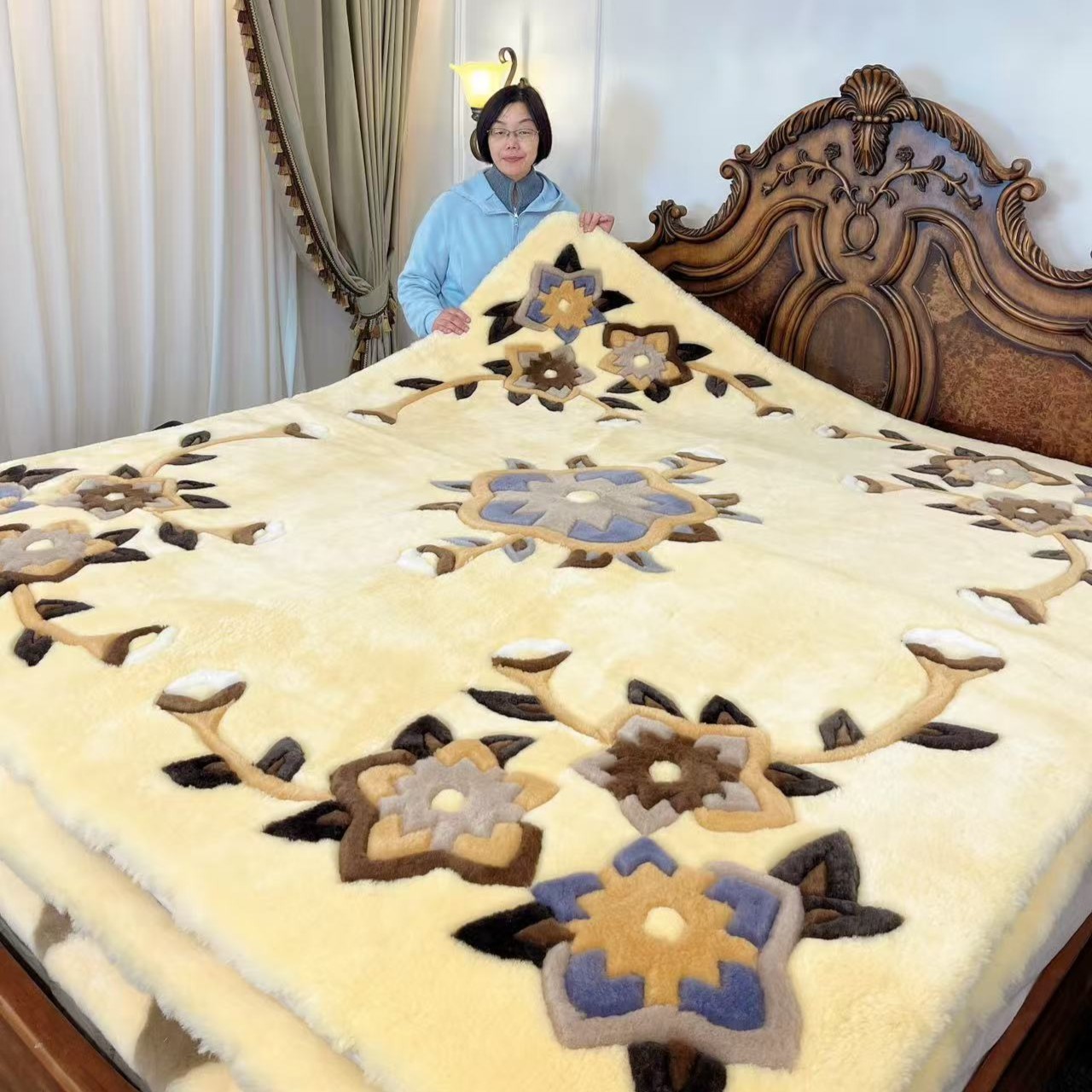 5A级真皮真毛高密度皮毛一体加厚床垫床毯绒毯毛毯褥子家居超保暖