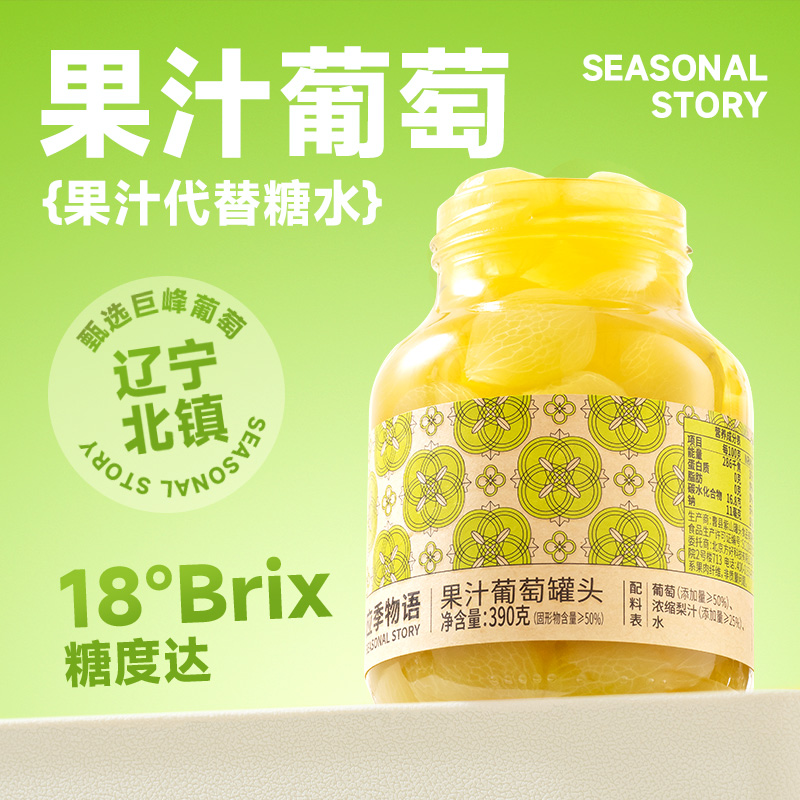 【送268g果汁葡萄】应季物语果汁水果罐头晚上必备充饥解馋追剧零食商品图