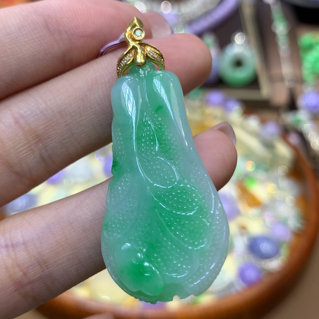【闪购商品】翡翠18K金镶嵌颈饰翡翠