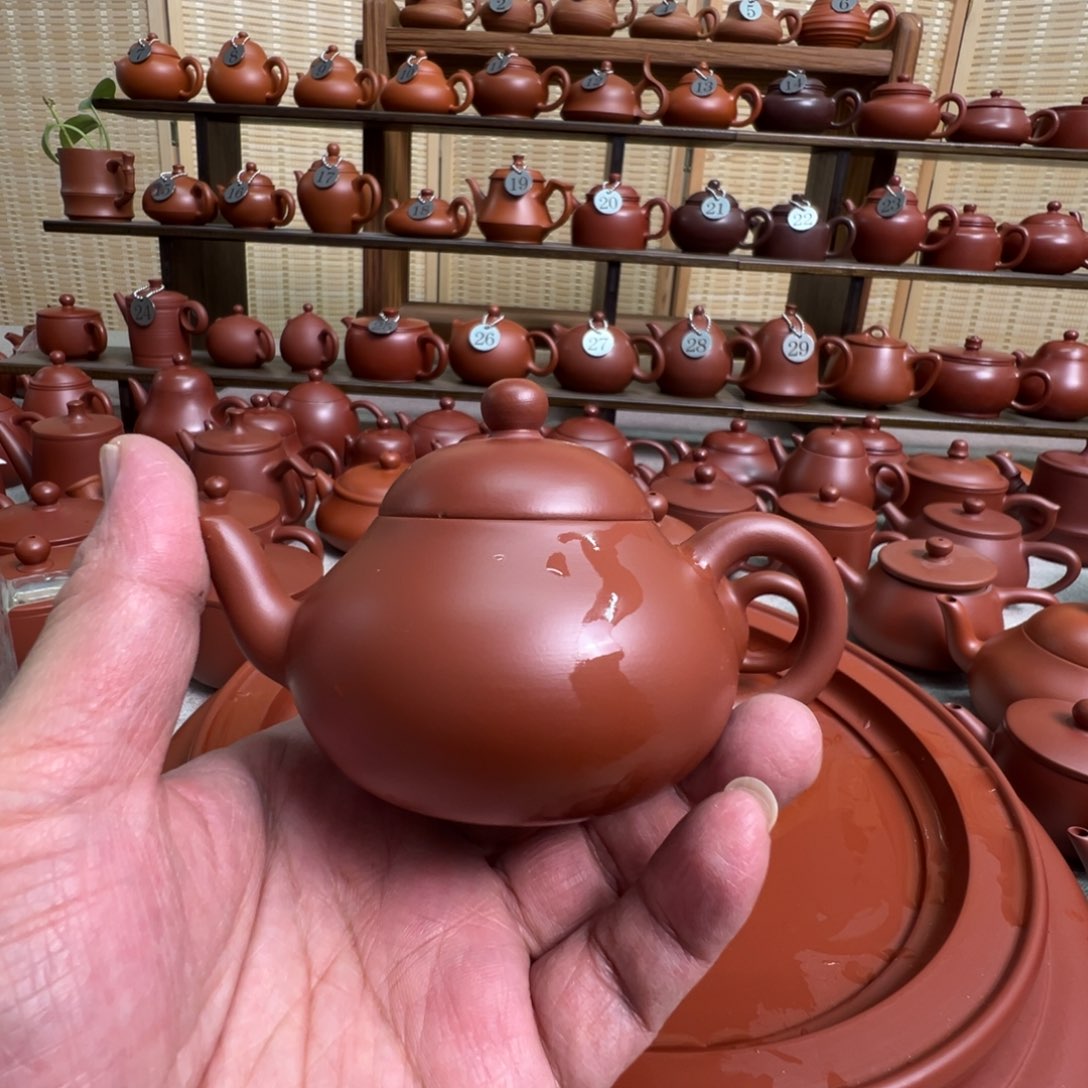 H****紫砂茶壶潮州手拉朱泥壶，微瑕不退换