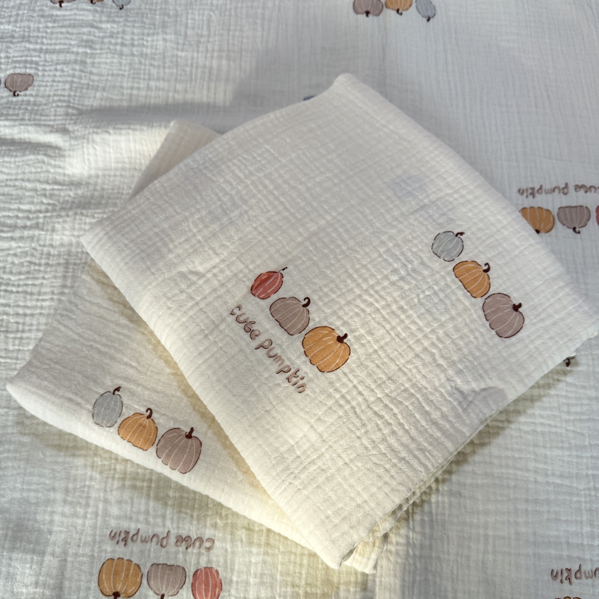 米底小南瓜2米幅宽5米长米底双层皱皱纱布料［多拍默认连裁］