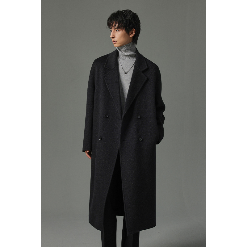 【长款双面绵羊毛大衣＋可选白鹅绒内胆羽绒】秋冬男士宽松休闲服06