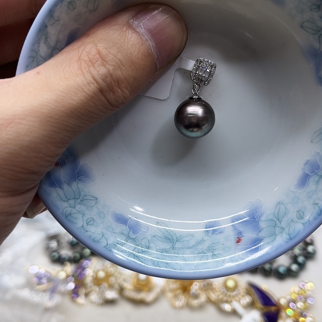 银S925镶嵌颈饰海水珍珠