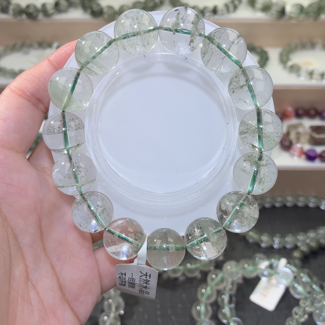 未镶嵌手链水晶1、绿幽灵14m