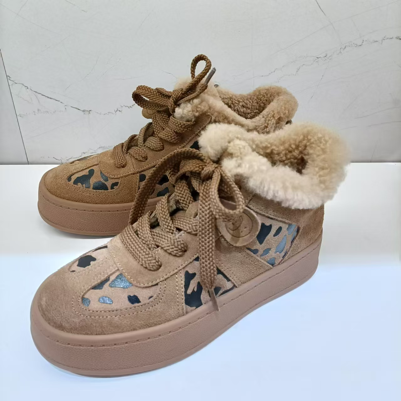 玛莎玛索鞋平底韩版高帮系带冬季女鞋百搭休闲风雪地靴51-707