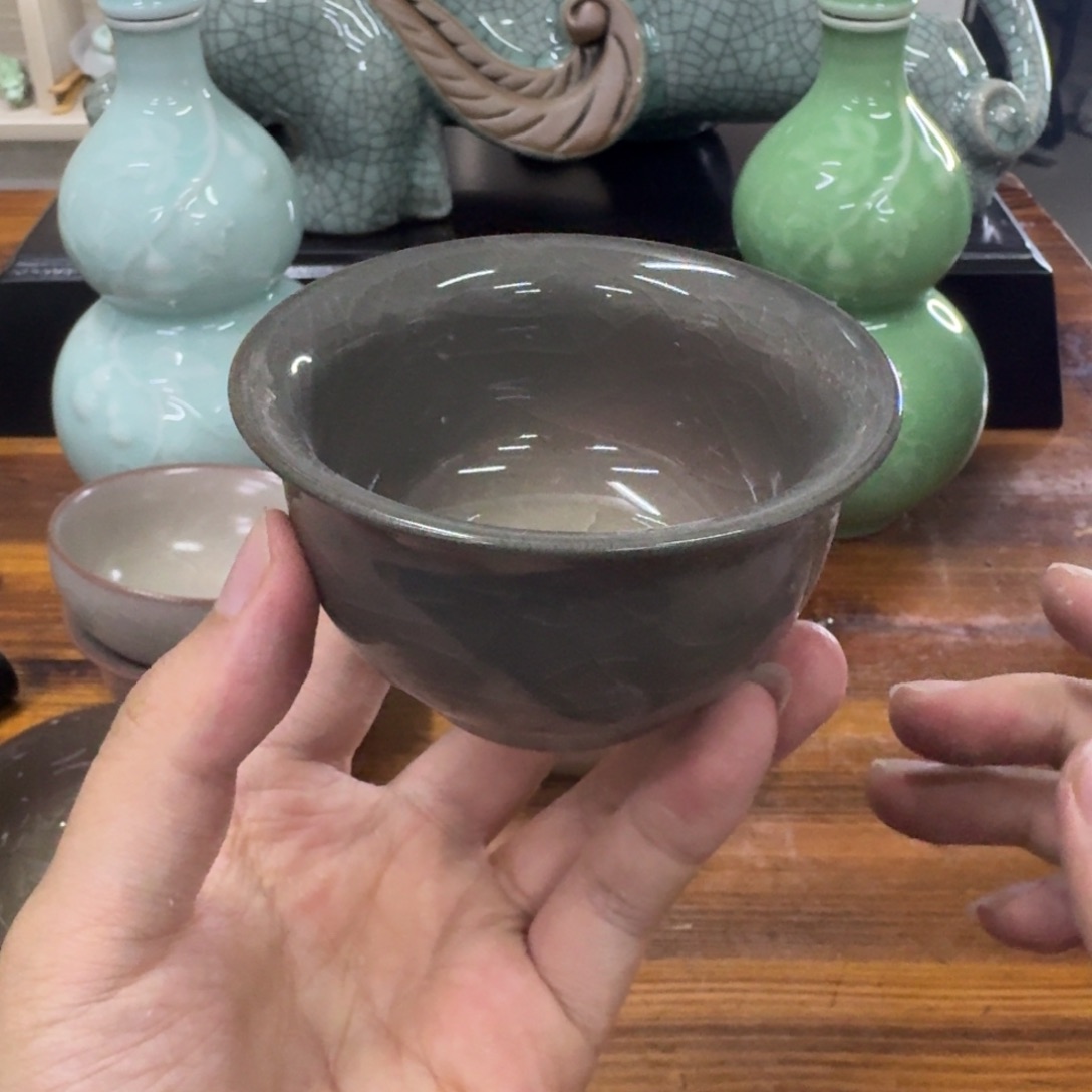 龙泉青瓷茶具微瑕7100