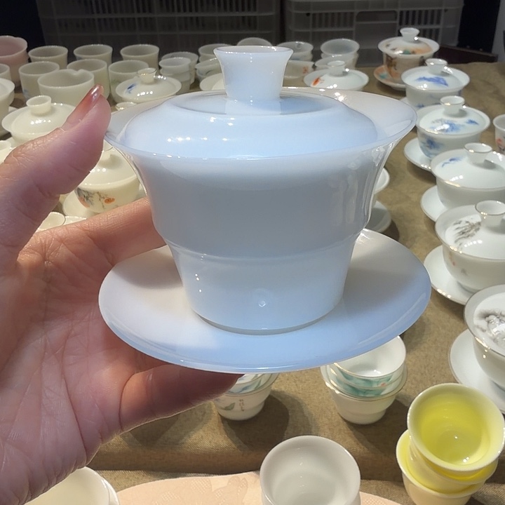 冰种专场三才竹节盖碗盖下120