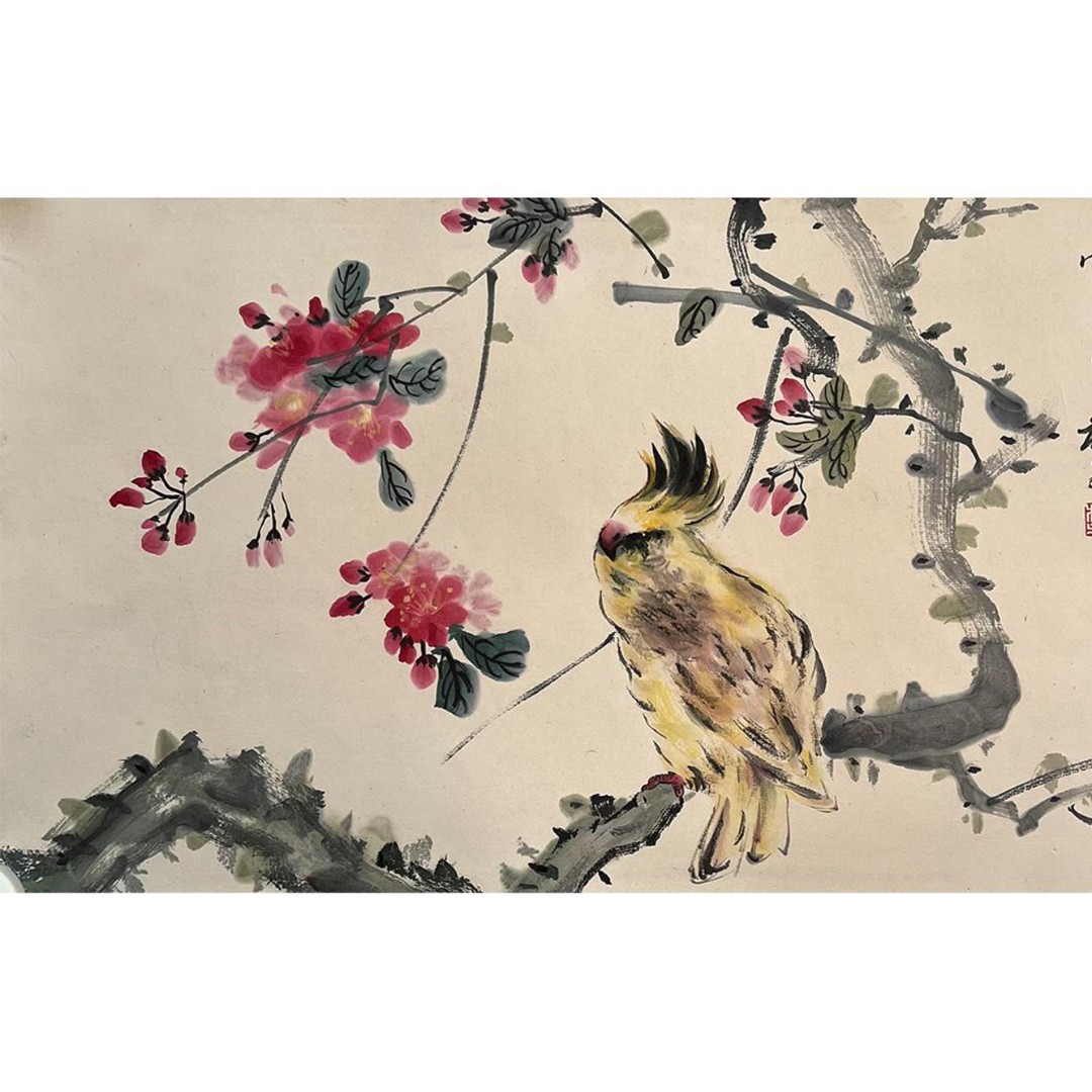 【辽拍】V240112-2-189《花鸟》（1平尺) 纸本镜片 DD1