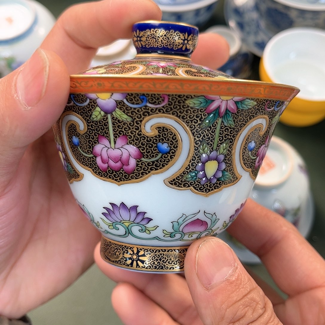 杯开**果青花瓷器青花瓷器