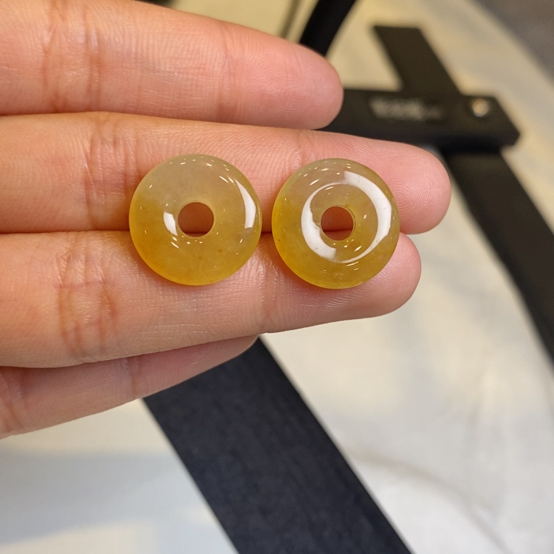 翡翠耳饰未镶嵌裸石甜甜圈