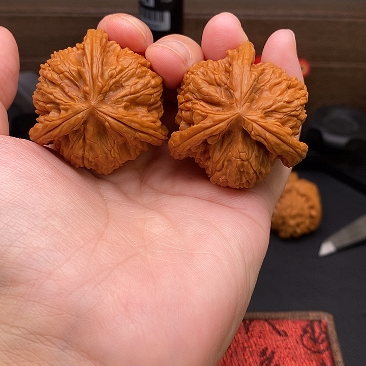 小***菊把件文玩核桃白奔