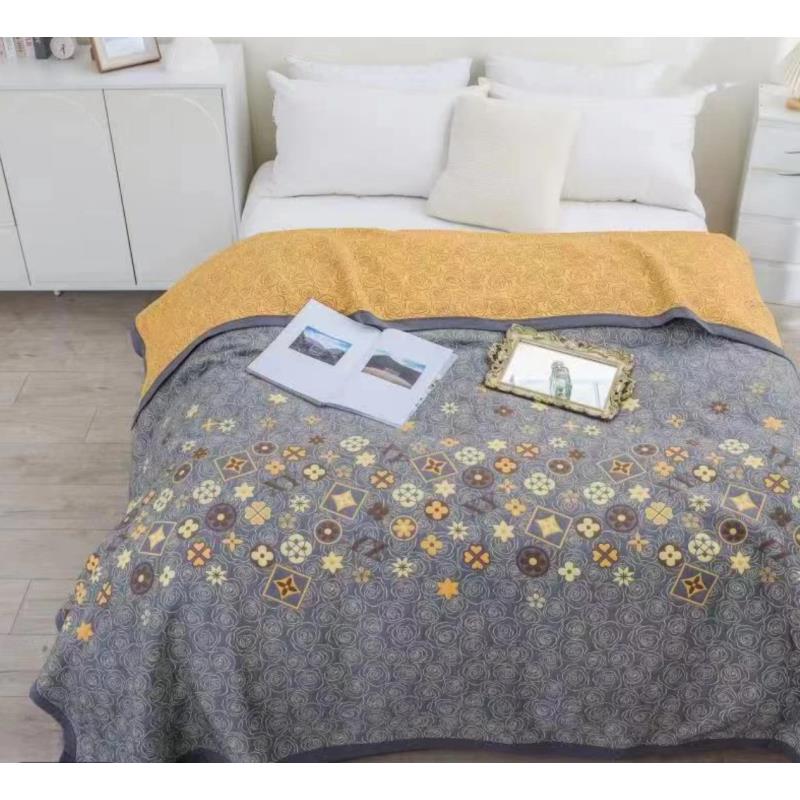 【盖毯】四季多层纱布盖毯 200*230cm  墨尔本浅灰