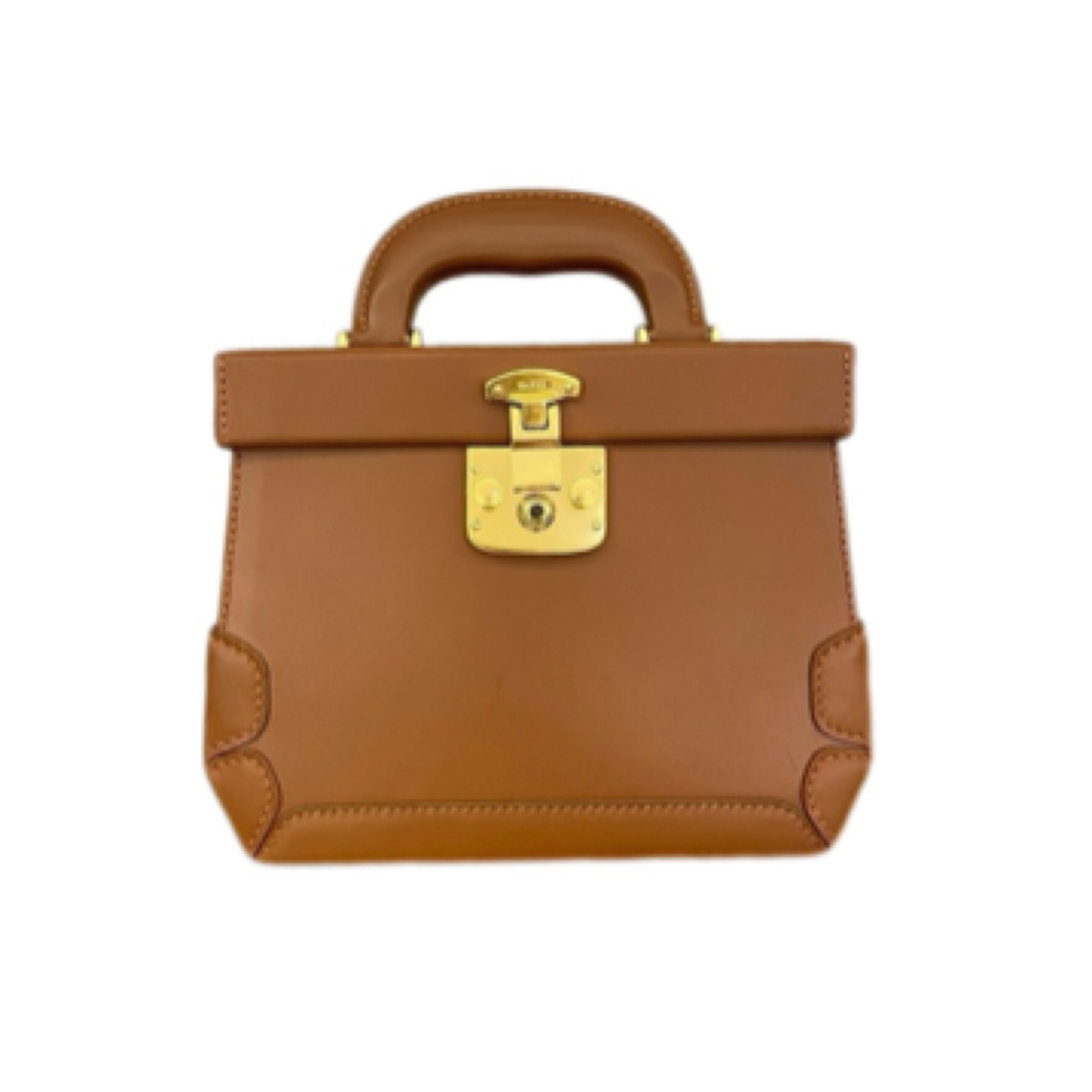 95新 GUCCI/古驰 焦糖棕色 中古 化妆盒/JW3113