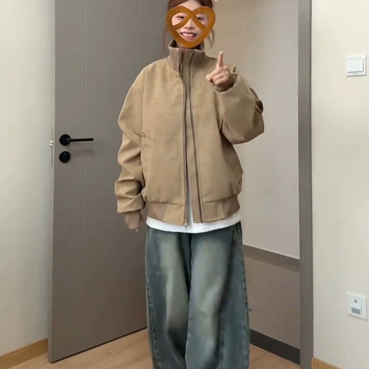 25133美式雾面pu立领棒球服B22-2