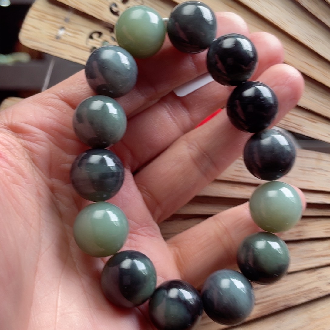 和田玉手串未镶嵌16圆珠