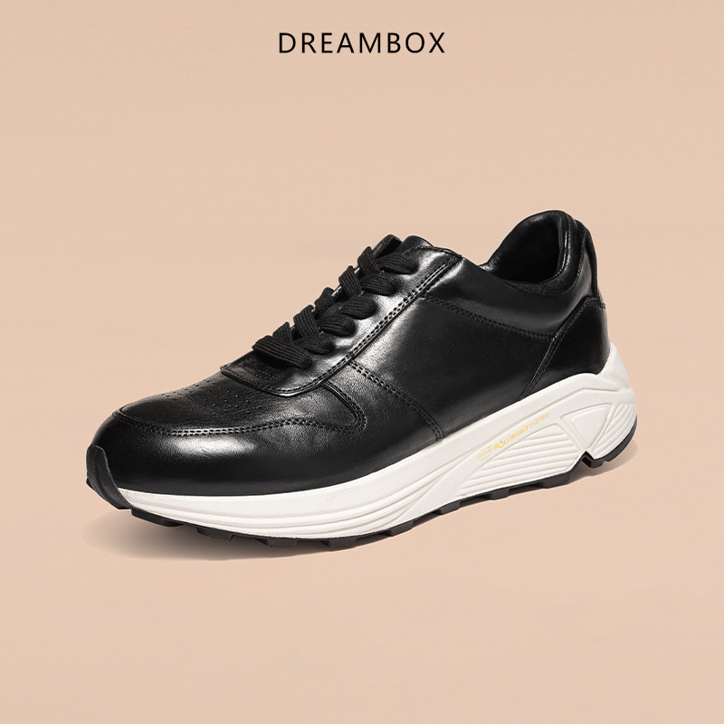 【增高约4cm】dreambox钧博vibram轻质运动休闲鞋水洗马皮老爹鞋