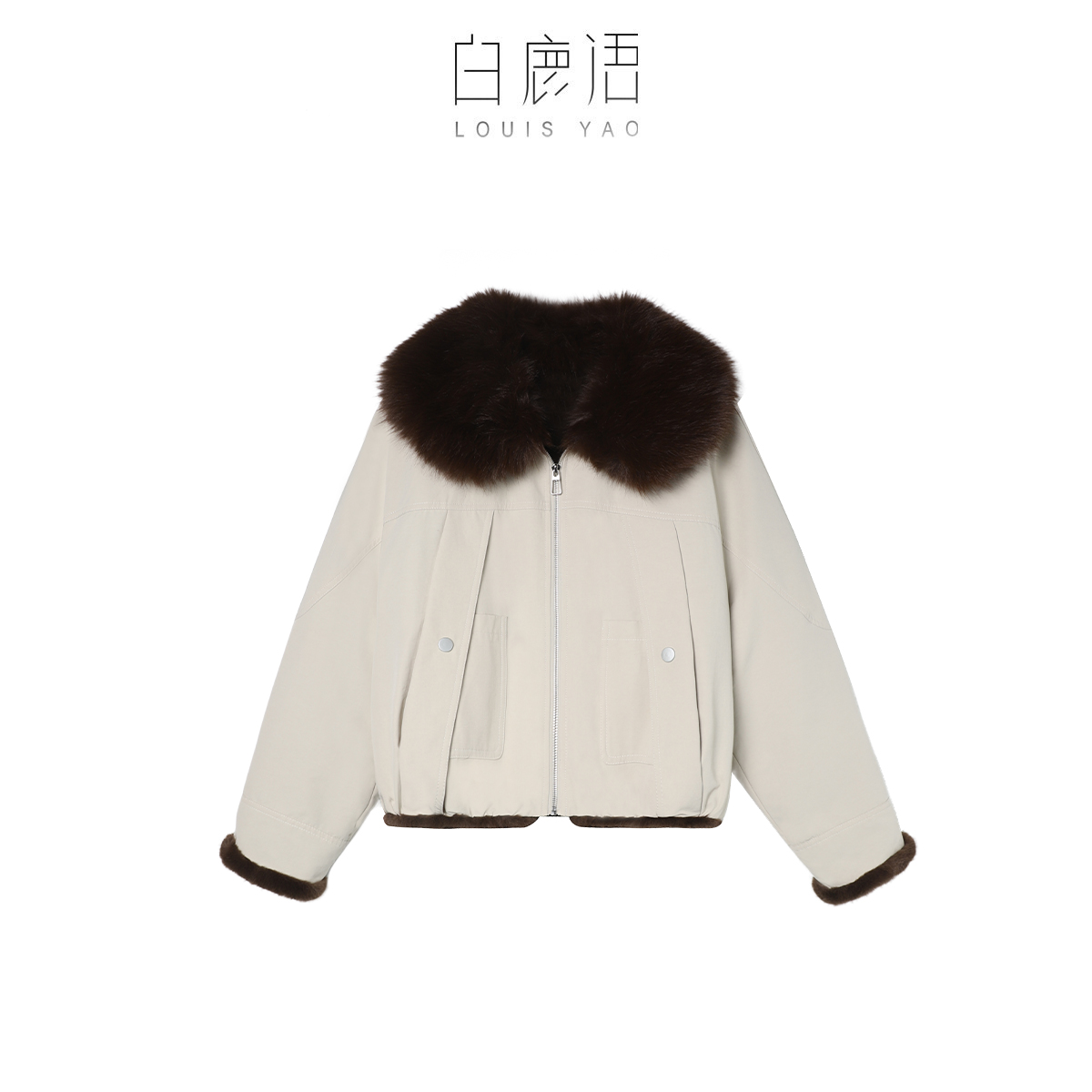 【商场同款新品】白鹿语奶油风简约设计感毛绒外套（播）BX20317