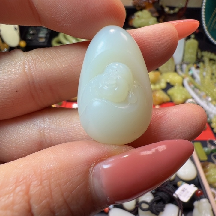 和田玉（白玉）颈饰未镶嵌11.5克，米达吊坠