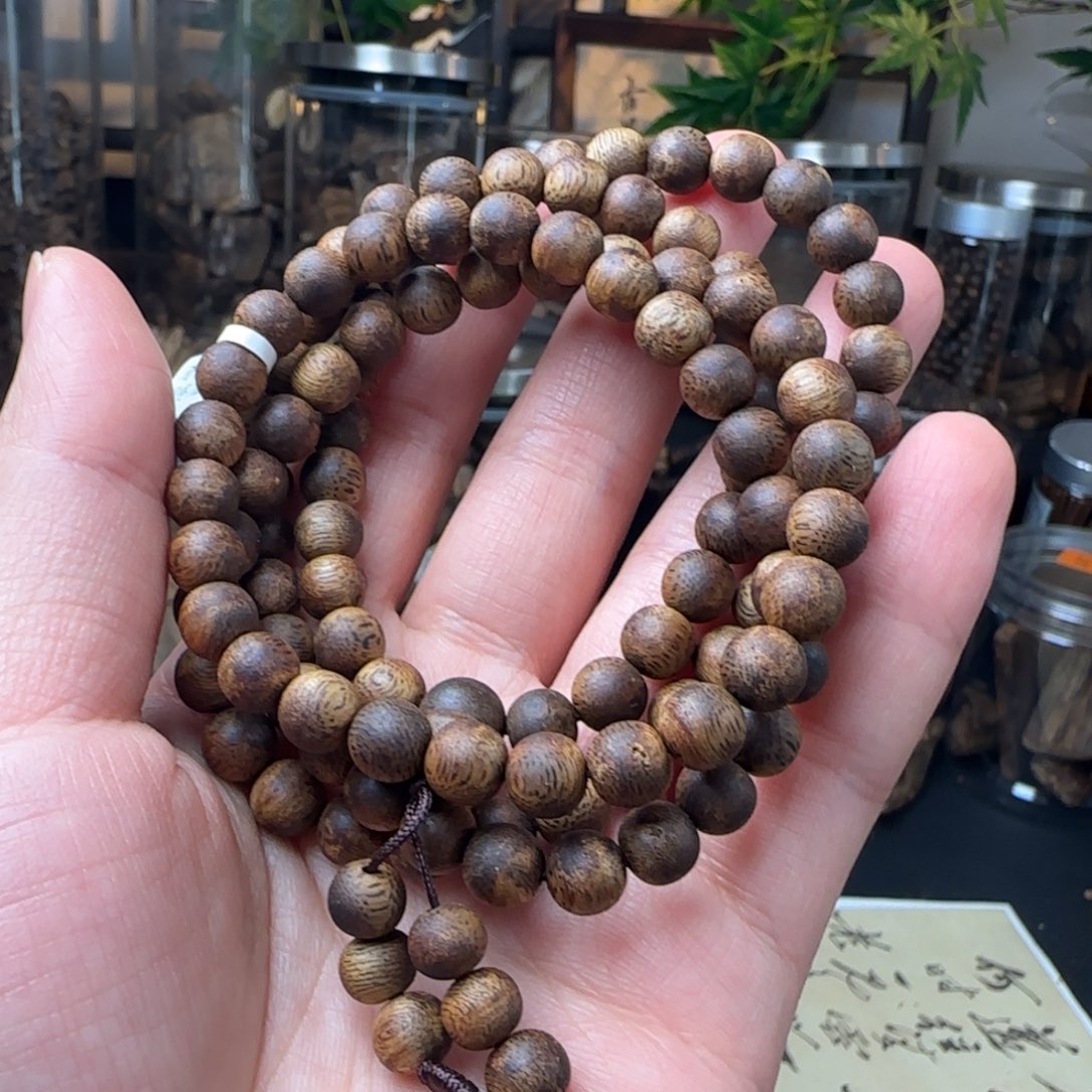 沉香沉香碎屑奇楠淳化料念珠0.7