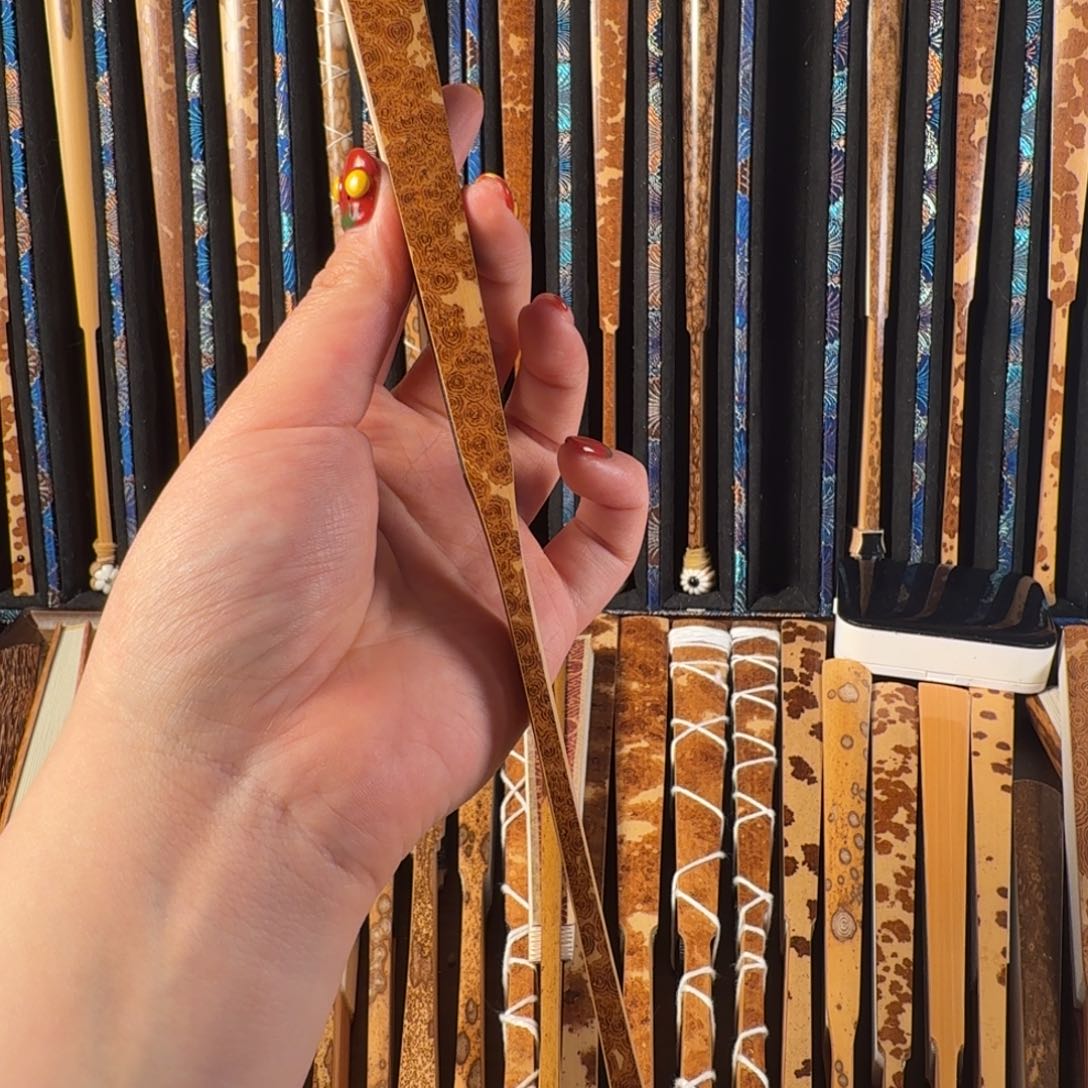 扇子崔*华兵哥扇艺斑竹折扇小明