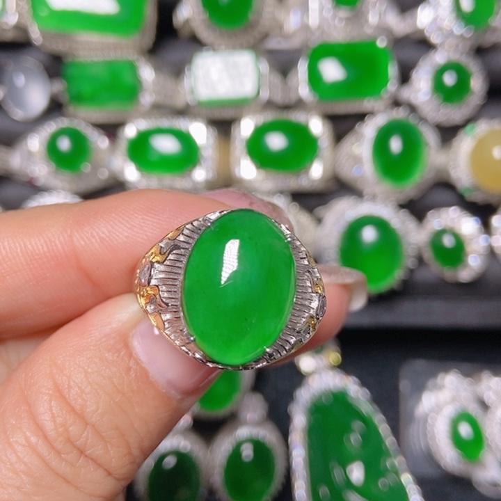 智***生翡翠银S925镶嵌颈饰翡翠