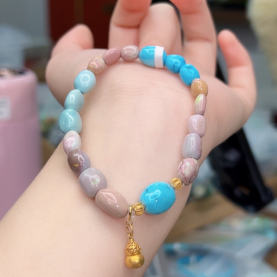 绿松石珠宝奇石18K金镶嵌