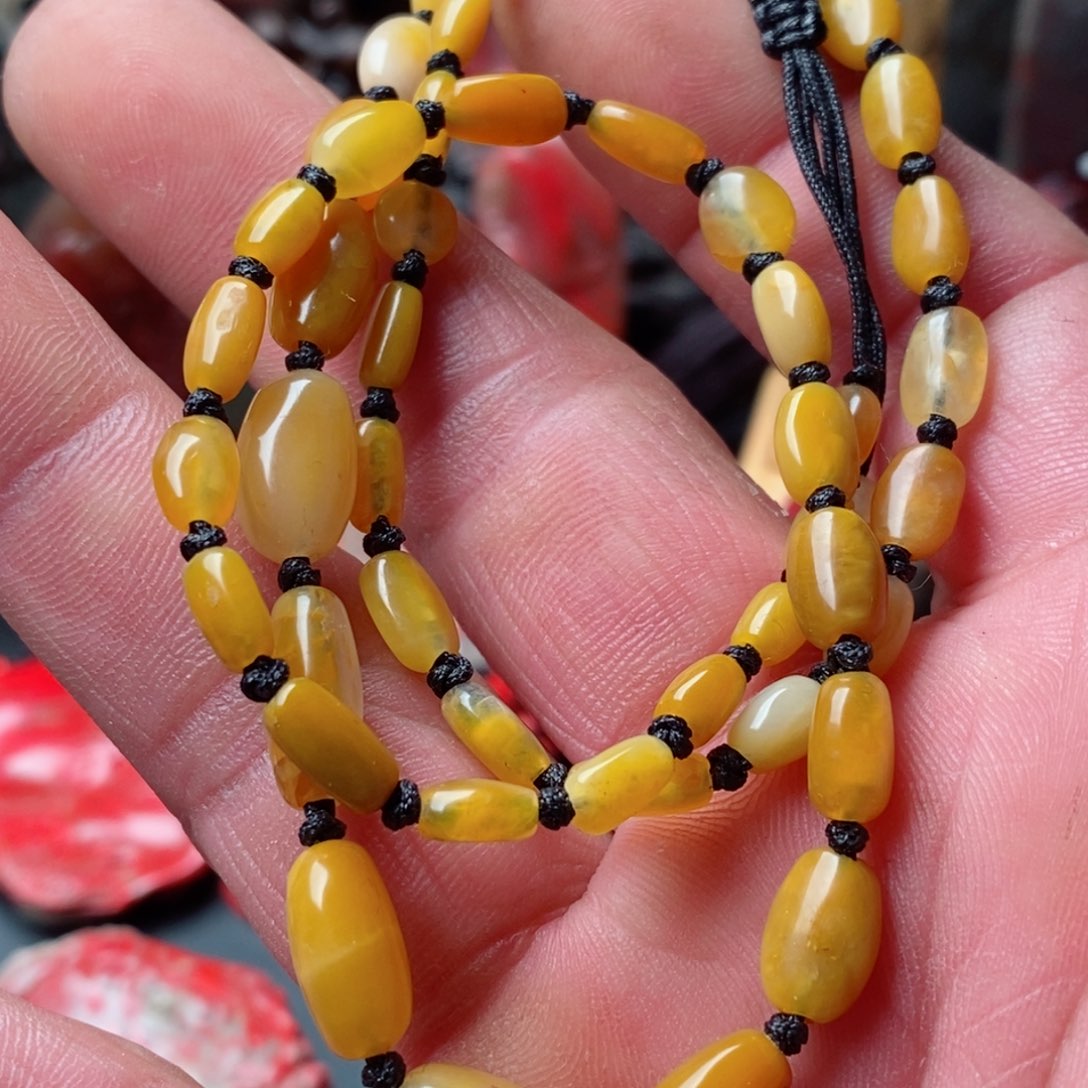 昌化鸡血石田黄项链