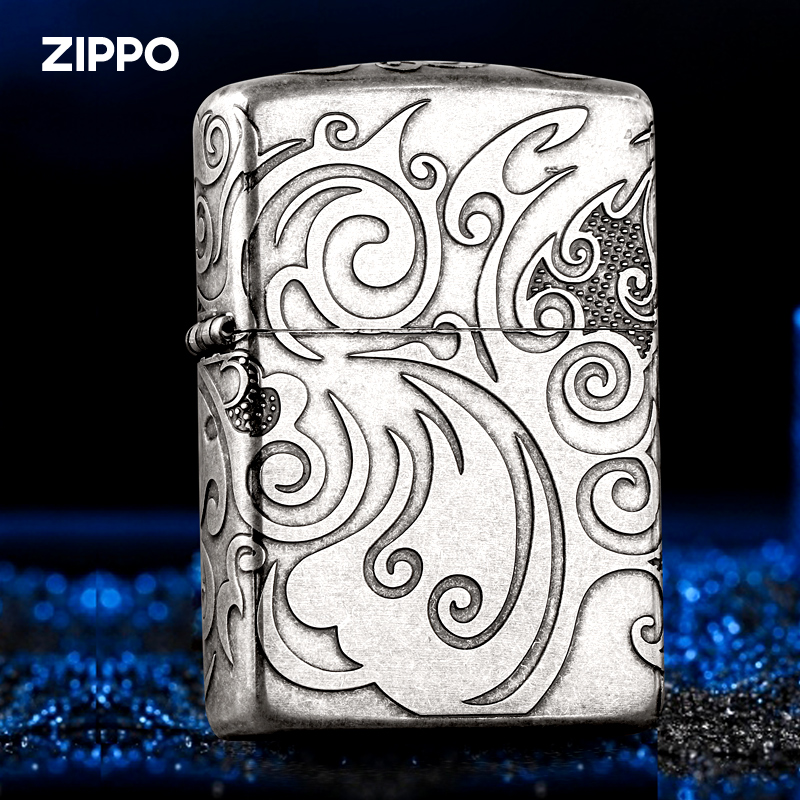 ZIPPO/之宝打火机古银淬火流云原装正品蚀刻送男士生日礼物收藏