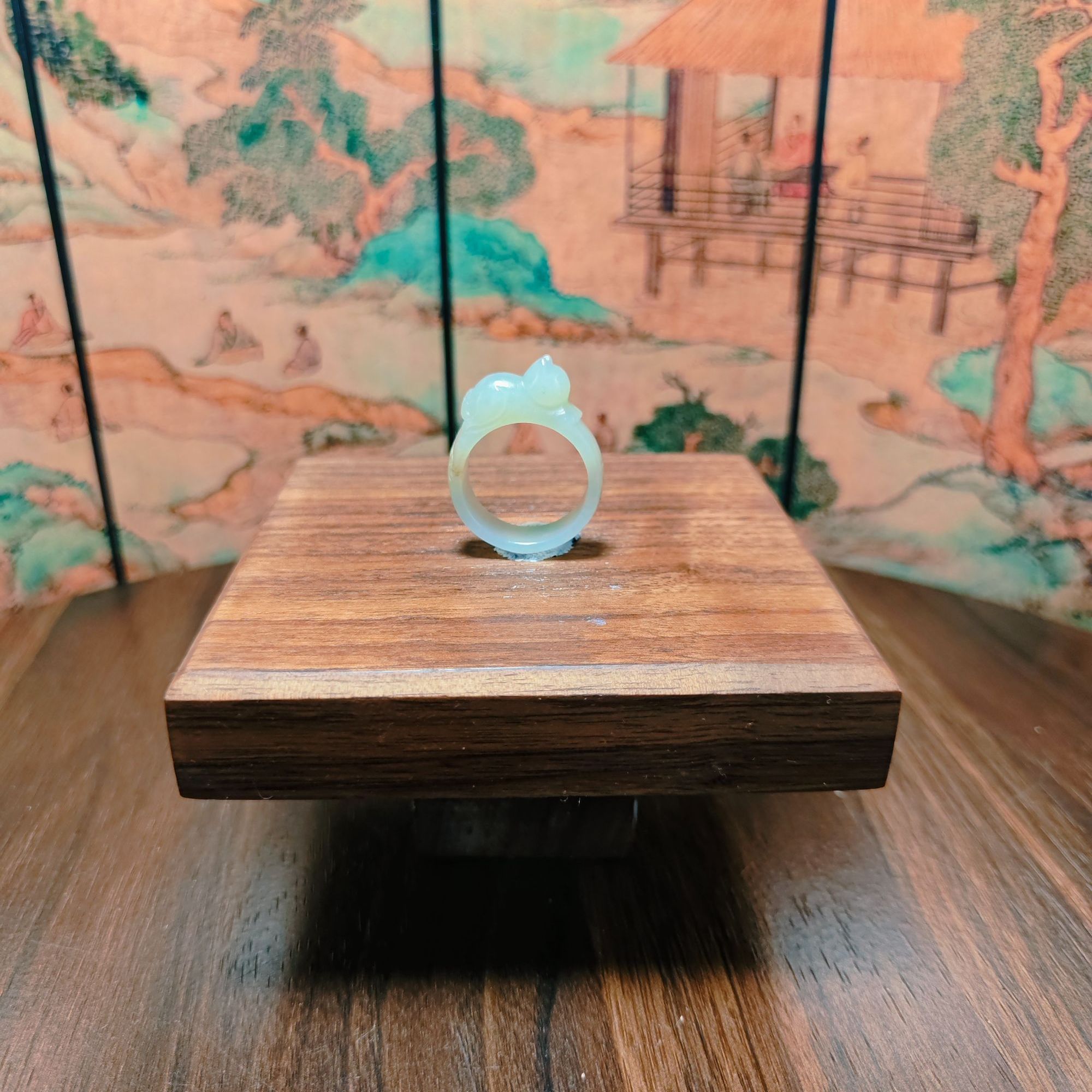 M和田玉猫猫戒圈（卡20）1500