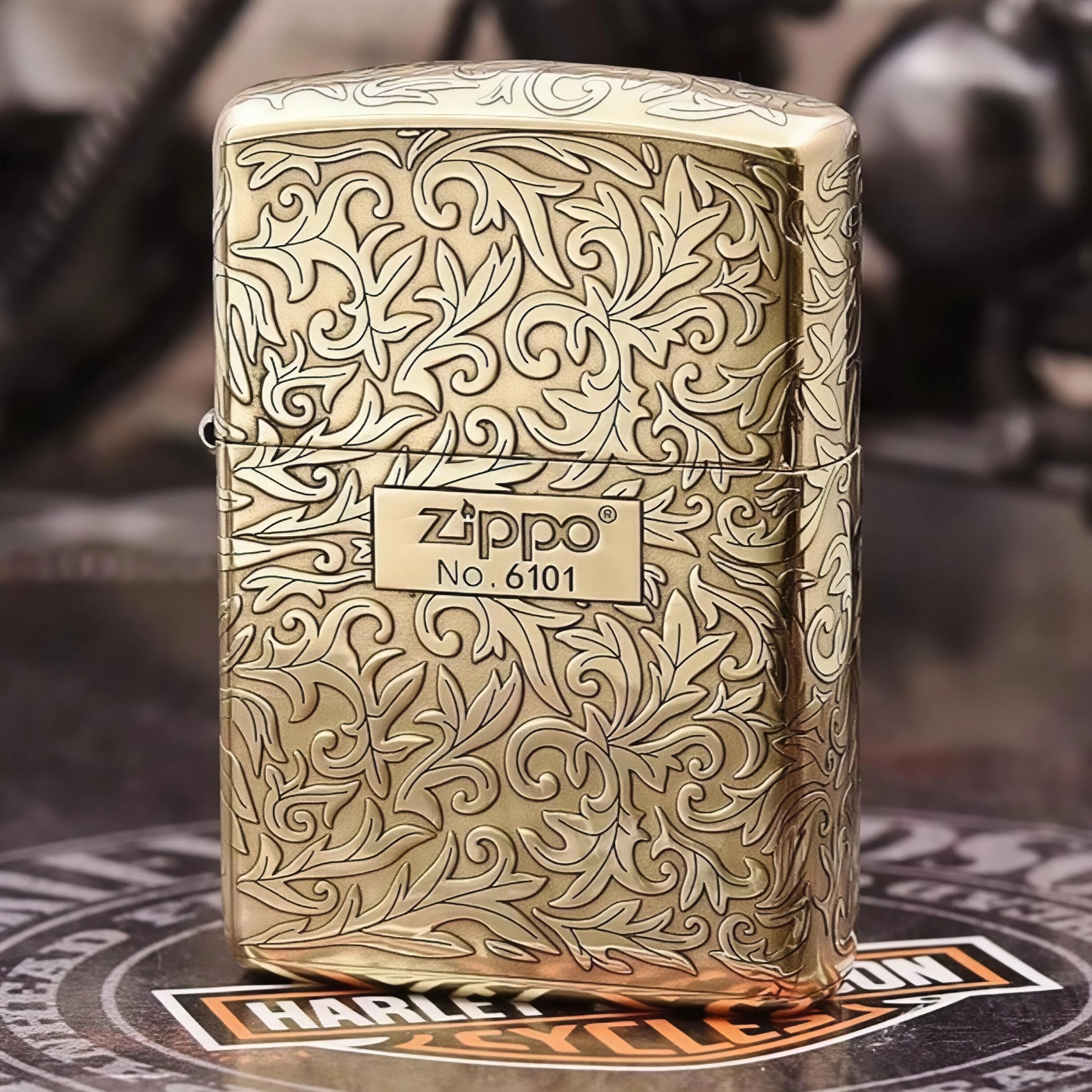 Zippo打火机正品 W版黄铜盔甲唐草限量中标 防风送男朋友DYJ1