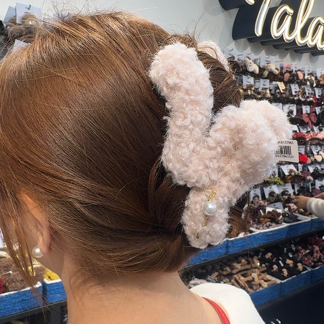 布艺非金属新款粉色抓夹