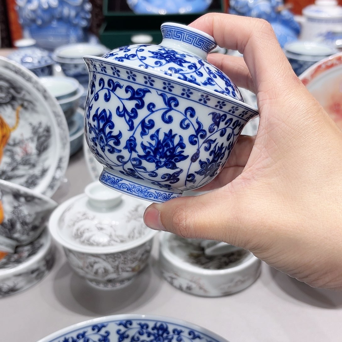 盖碗景德镇高温茶具