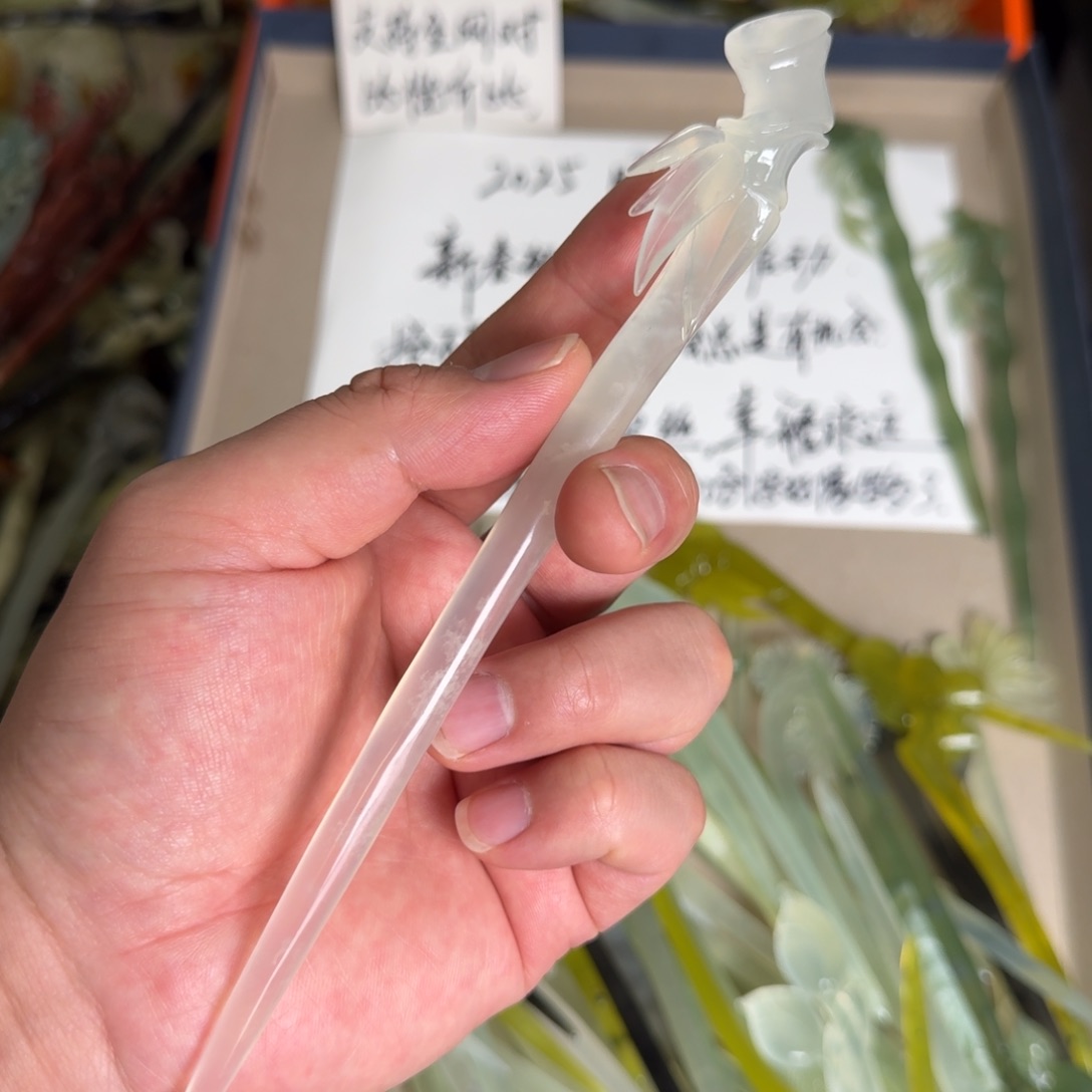 岫玉发簪未镶嵌明君玉簪贼拉好看