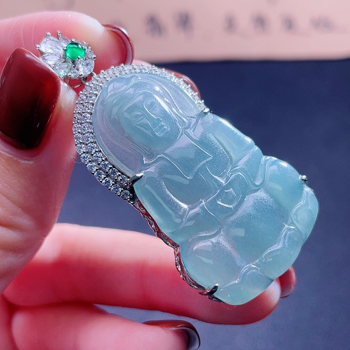 翡翠吊坠(不含链)银S925镶嵌