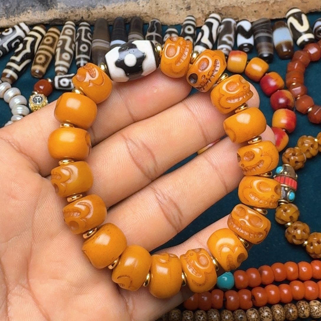 柏香籽/百香籽手串牦牛骨