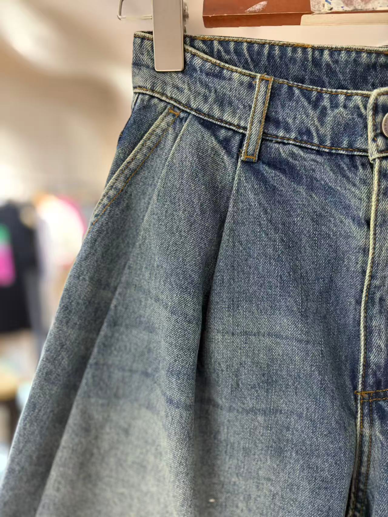 [十一  蓝色夏时尚通勤休闲百搭牛仔半身裙ZK604